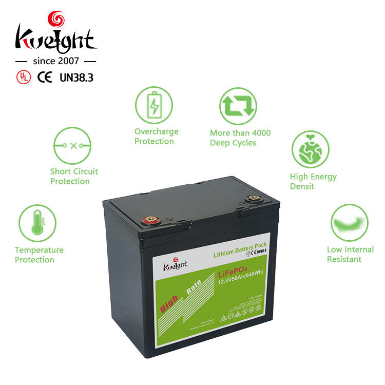 Pin lithium 12,8v 50ah Bms được tích hợp năng lượng hạng A cho đèn đường Rv