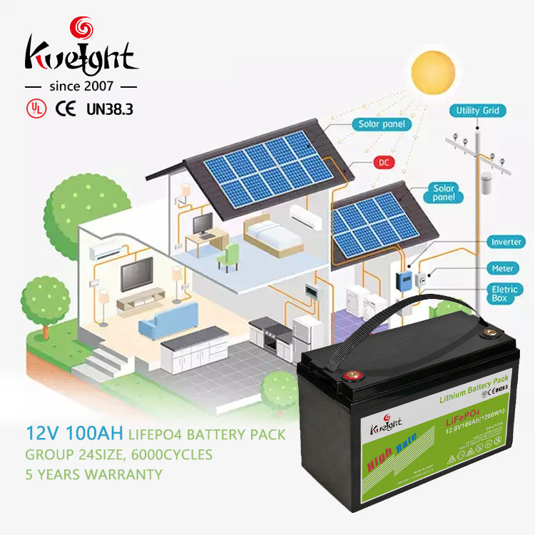 Pin sạc 12 v 100Ah Lithium Iron Phosphate Bộ pin LiFePO4 Hệ thống lưu trữ năng lượng UPS với chất lượng cao